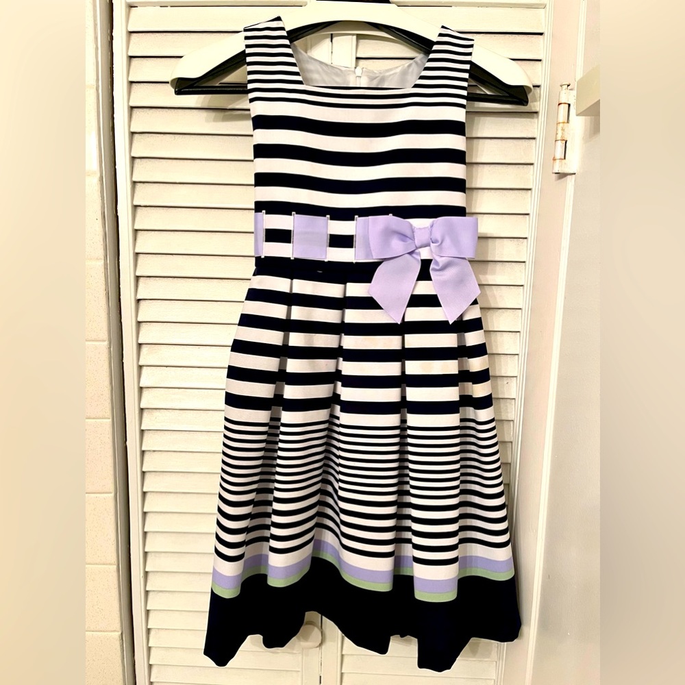 🌺3 for $20🌺 Bonnie Jean | Navy Blue and White Striped Dress Kids Size 10